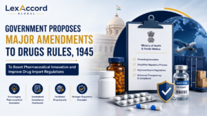 India’s proposed Drugs Rules, 1945 amendments introducing an acknowledgement-based system for importing drugs for testing and a 12-month residual shelf-life requirement.