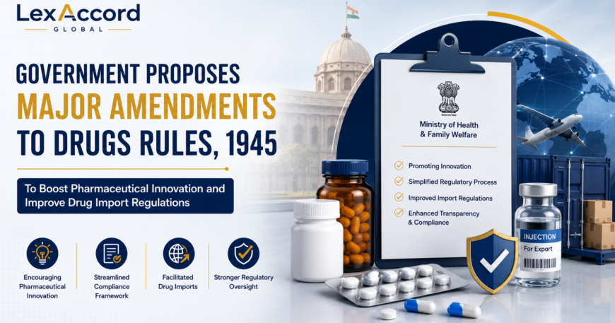 India’s proposed Drugs Rules, 1945 amendments introducing an acknowledgement-based system for importing drugs for testing and a 12-month residual shelf-life requirement.