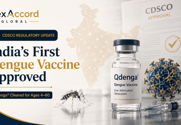 Qdenga dengue vaccine vial with CDSCO approval documentation representing India’s first approved dengue vaccine